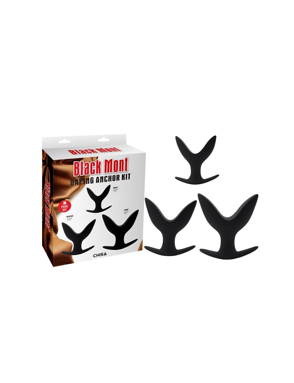 Kit 3 Plug Gaping Anchor Silicona Negro