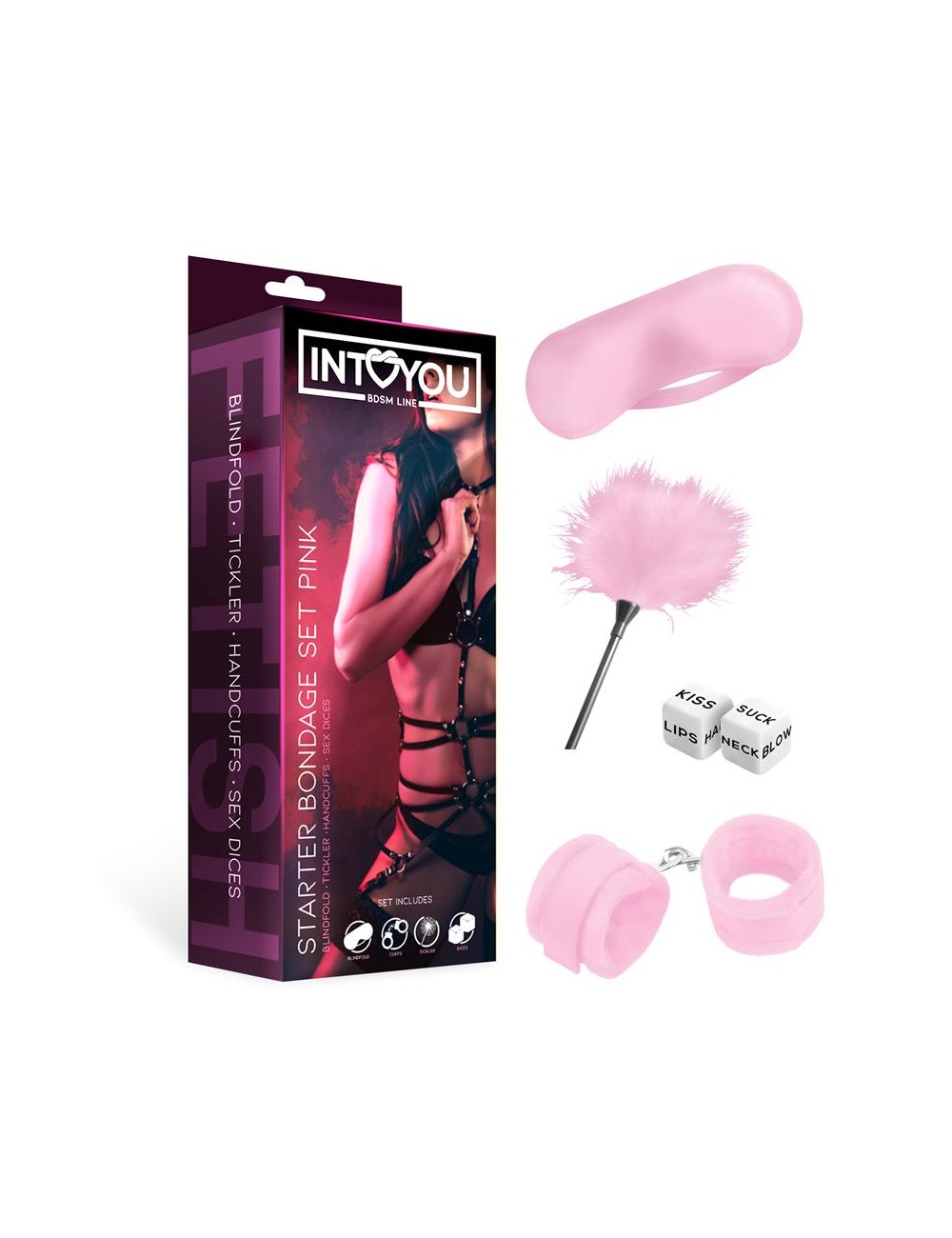 Kit de Bondage para Principiantes Starters 4 Piezas Rosa