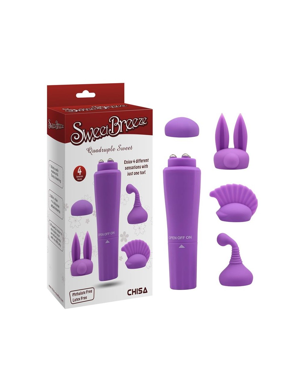 Estimulador con 4 Cabezales Sweet Purpura