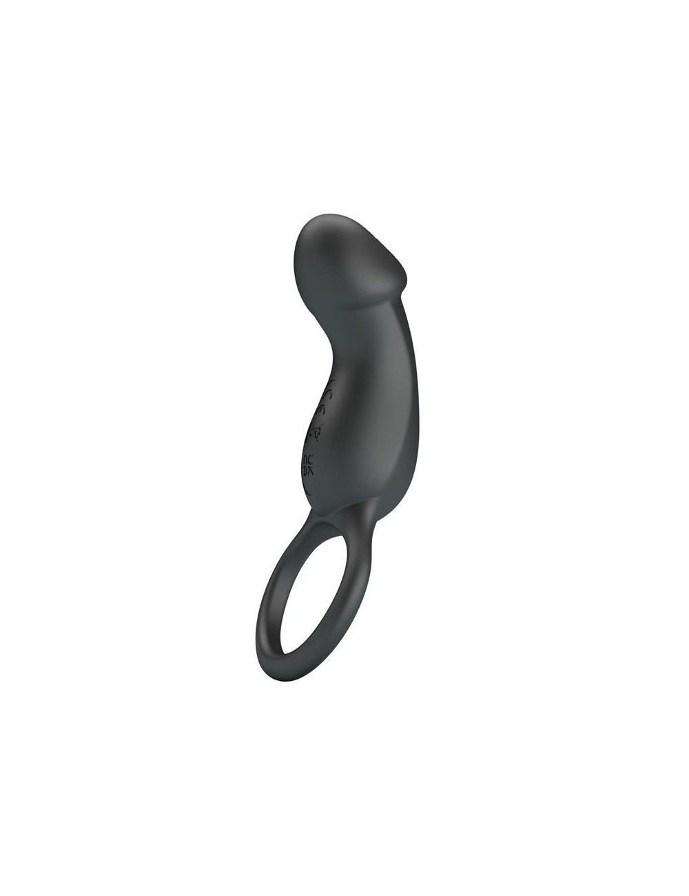 Trae Anillo Vibrador Silicona USB Negro