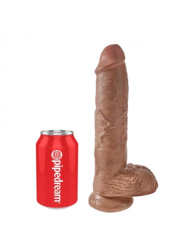 Dildo Reaslista con Testiculos 10 Bronceado