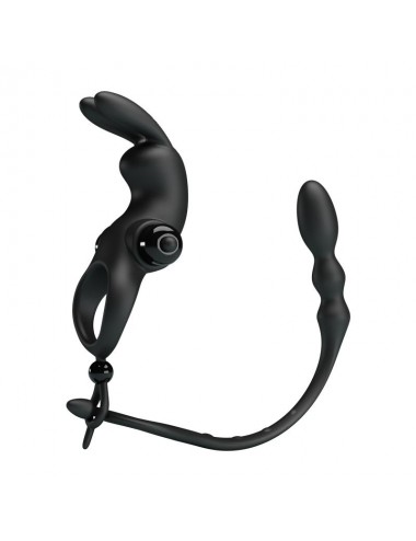 Anillo Vibrador con Cadena Anal Desmontable