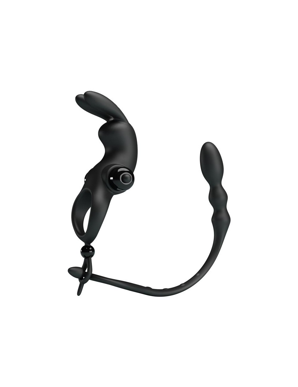 Anillo Vibrador con Cadena Anal Desmontable