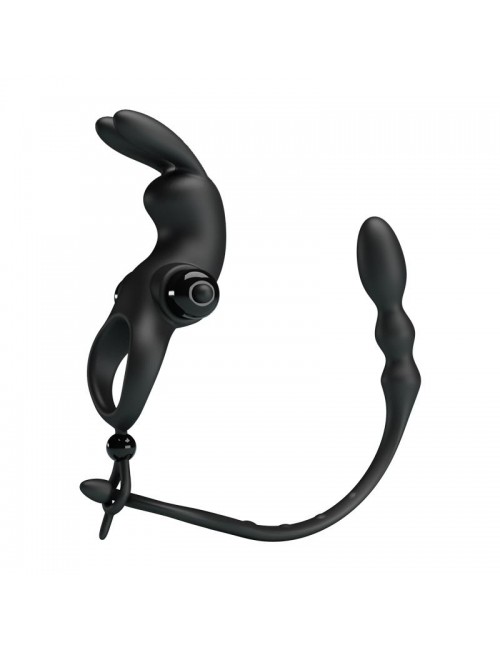 Anillo Vibrador con Cadena Anal Desmontable