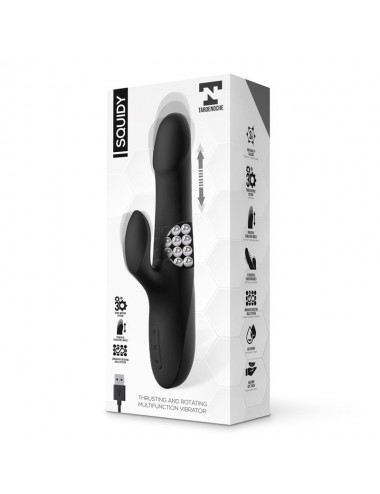 Squidy Vibrador Funcion de Movimiento Up and Down y Bolas Rotadoras USB Silicona