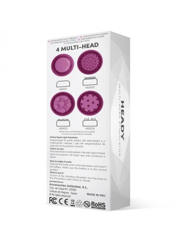 Heady Estimulador con 4 Cabezales Purpura