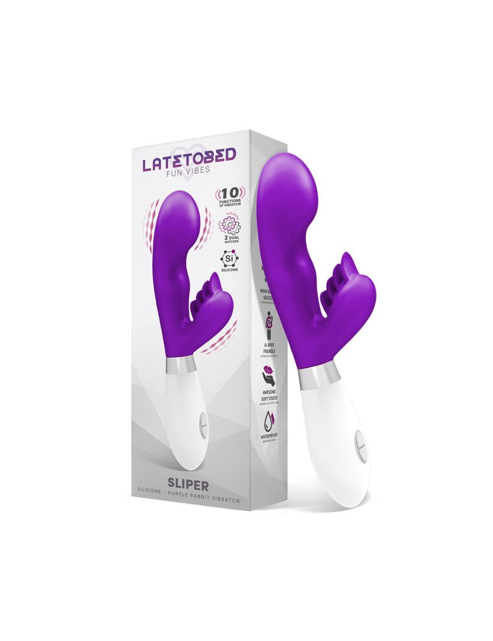 Sliper Vibrador Conejito Silicona Purpura