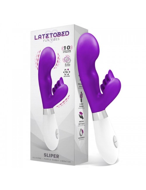 Sliper Vibrador Conejito Silicona Purpura