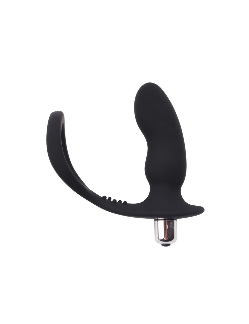 Anillo para el Pene con Plug Anal Negro
