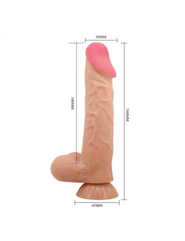 Dildo Realista Doble Densidad Piel Deslizante Retractil 24 cm