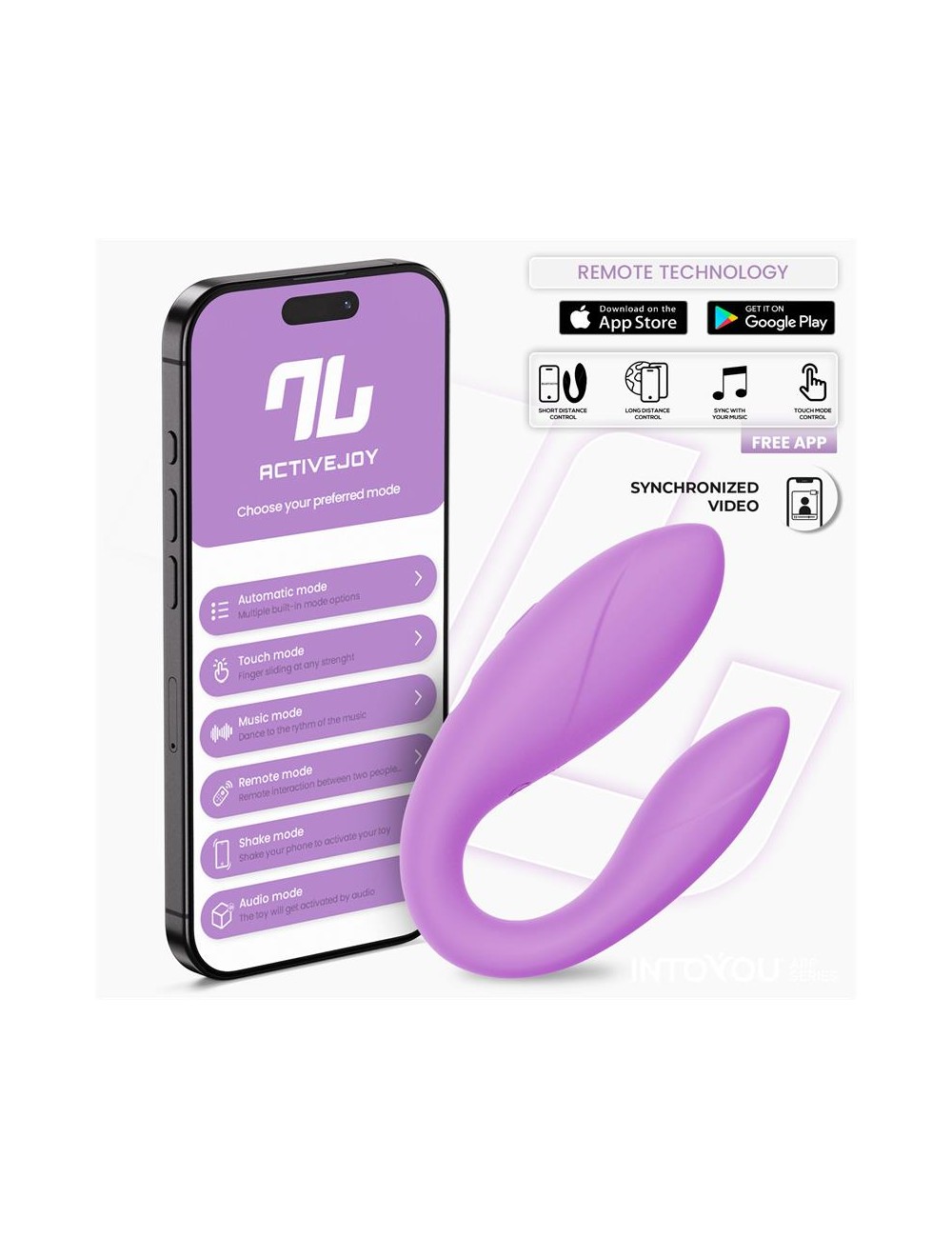 Juguete para Parejas con APP Flexible Silicona Lavanda