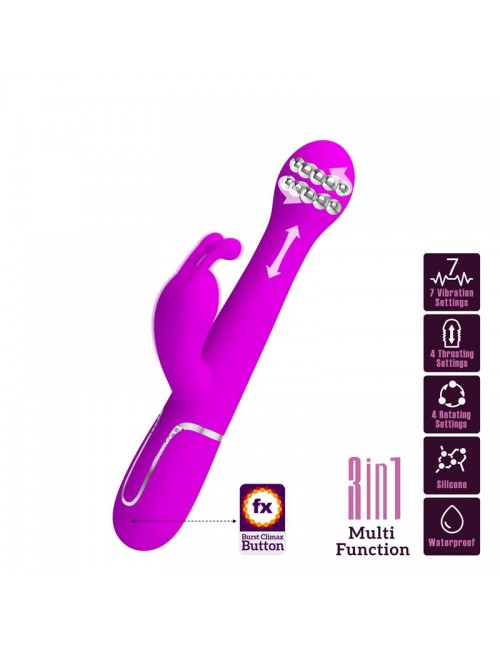 Vibrador con Thrusting y Bolas Rotatorias Dejon Rosa