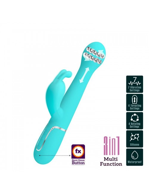 Vibrador con Thrusting y Bolas Rotatorias Dejon Azul