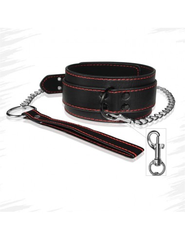 Collar y Correa  Bondage Negro