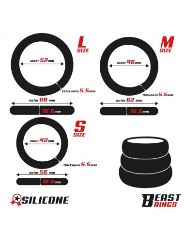 Set de 3 Anillos para el Pene Silicona S M y L