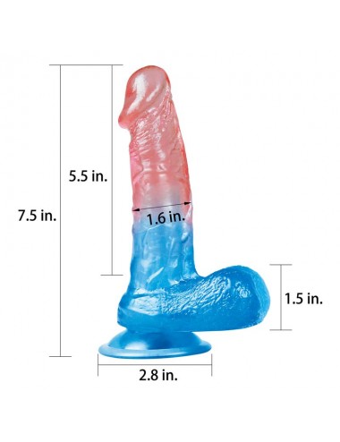 Dildo Dazzle Studs 75 Rosa y Azul