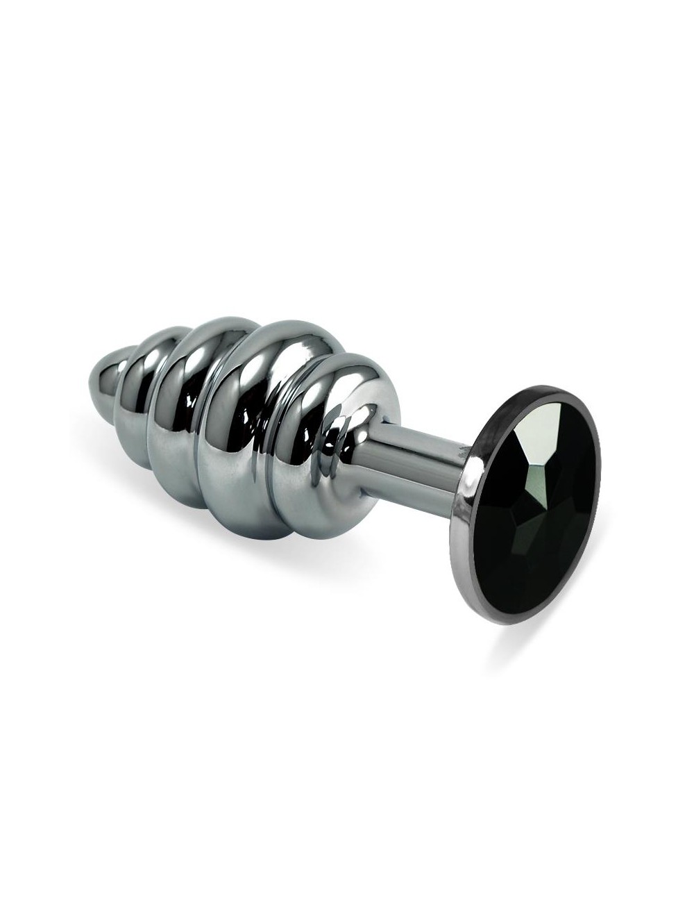 Plug Anal en Espiral Rosebud con Joya Negro