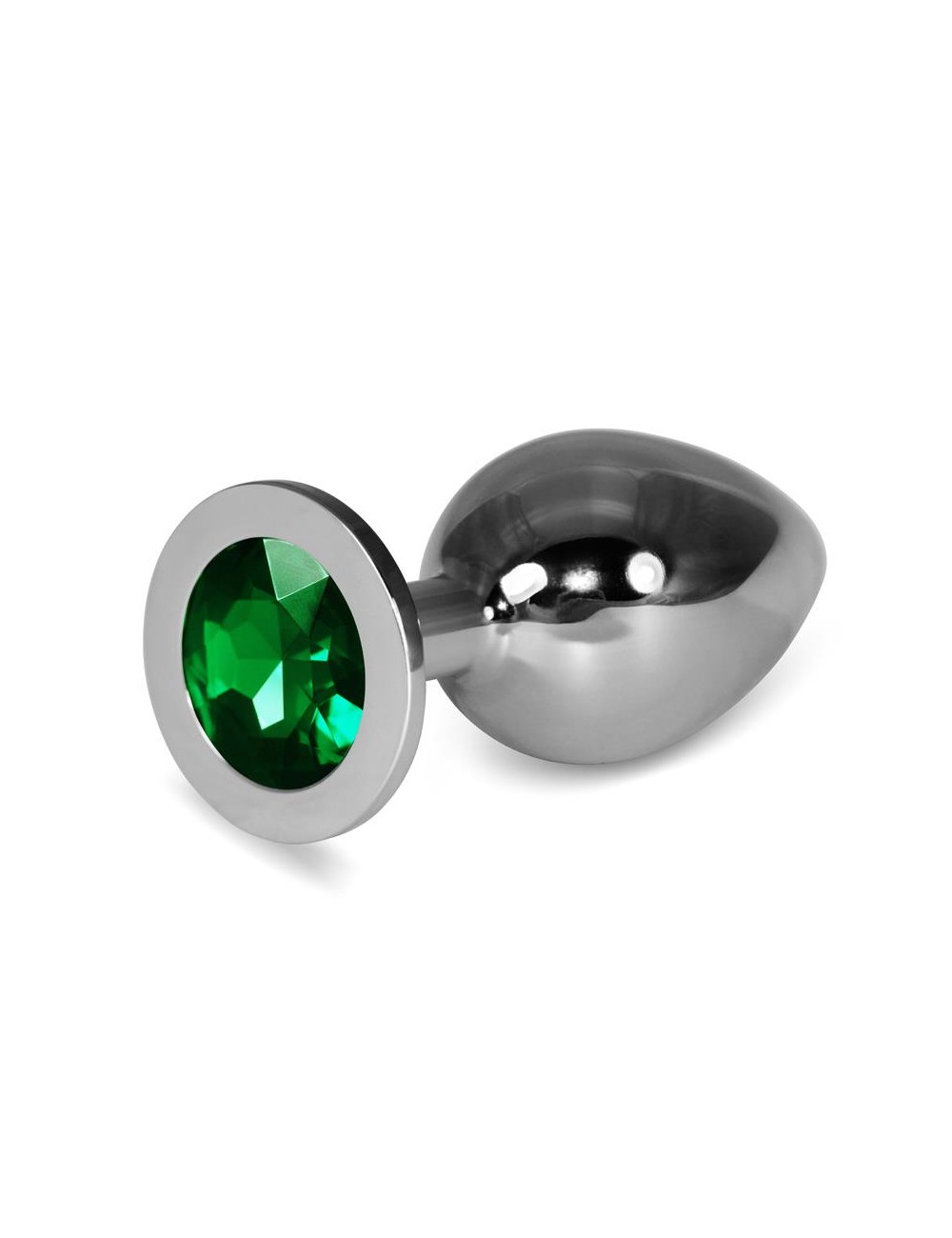 Plug Anal Metal RoseBud Classic con Joya Verde Talla L