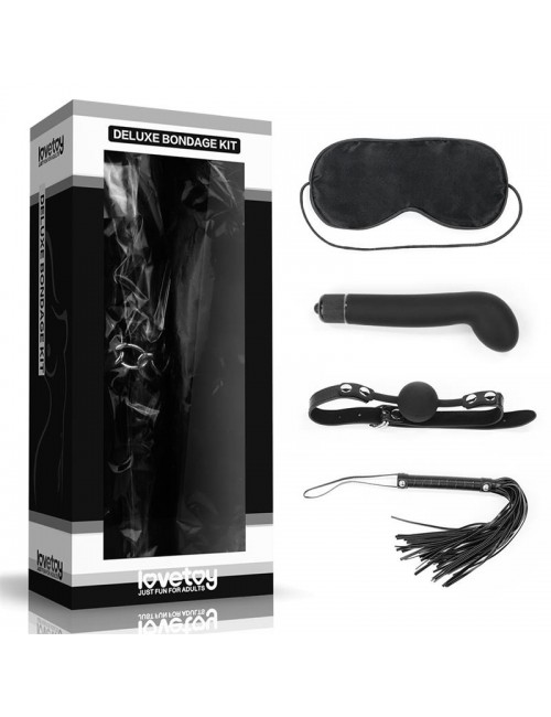 Kit Bondage Deluxe con Vibrador Negro