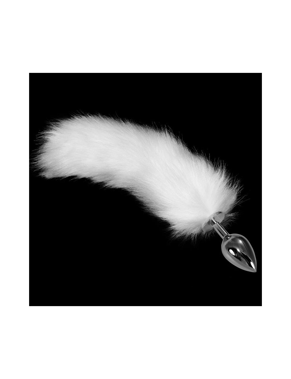 Plug de Metal con Cola Blanco Talla S