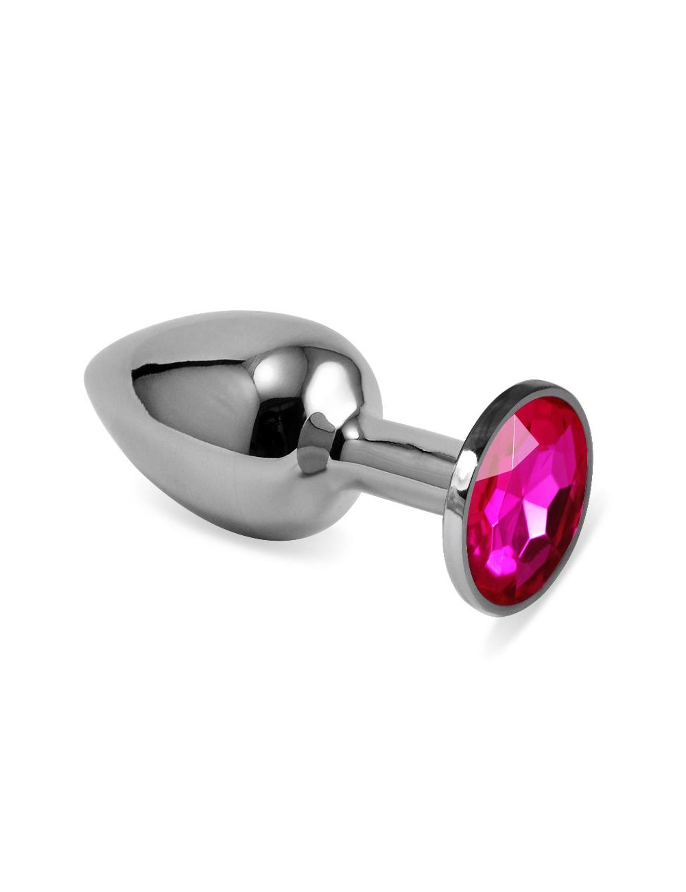 Plug Anal Plateado Rosebud Classic con Joya Fuchsia Talla S