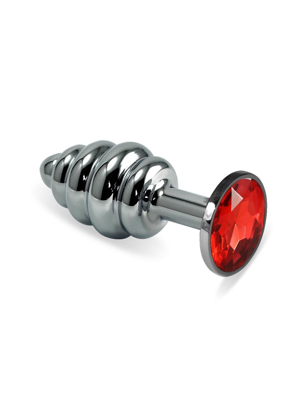 Plug Anal en Espiral Rosebud con Joya Rojo