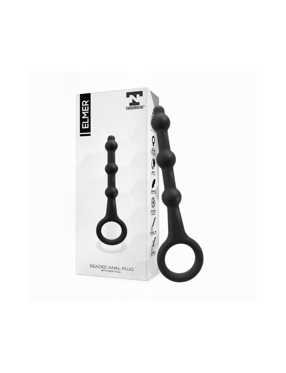 Elmer Plug Anal con Aro de Facil Extraccion Silicona Negro