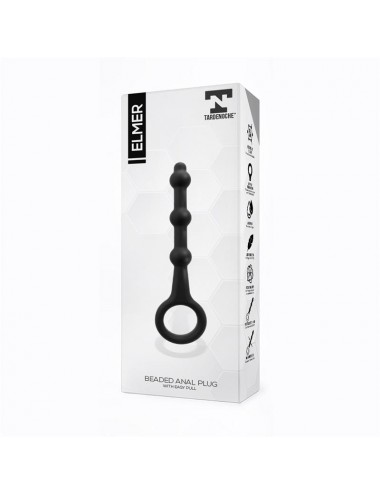 Elmer Plug Anal con Aro de Facil Extraccion Silicona Negro