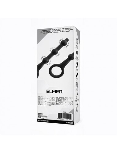 Elmer Plug Anal con Aro de Facil Extraccion Silicona Negro