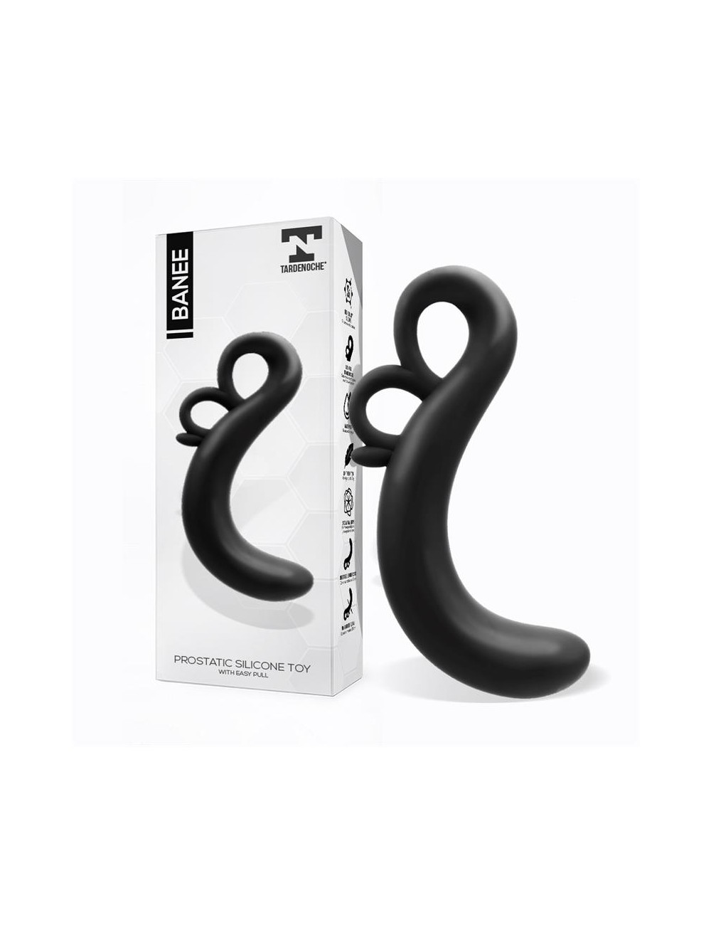 Banee Estimulador Prostatico de Facil Extraccion Silicona Negro