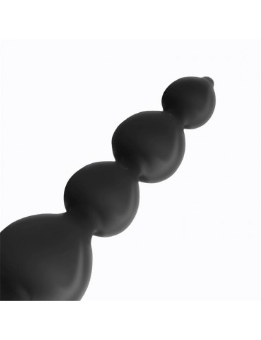 Clyde Plug Anal con Bolas con Aro de Facil Extraccion Silicona Negro