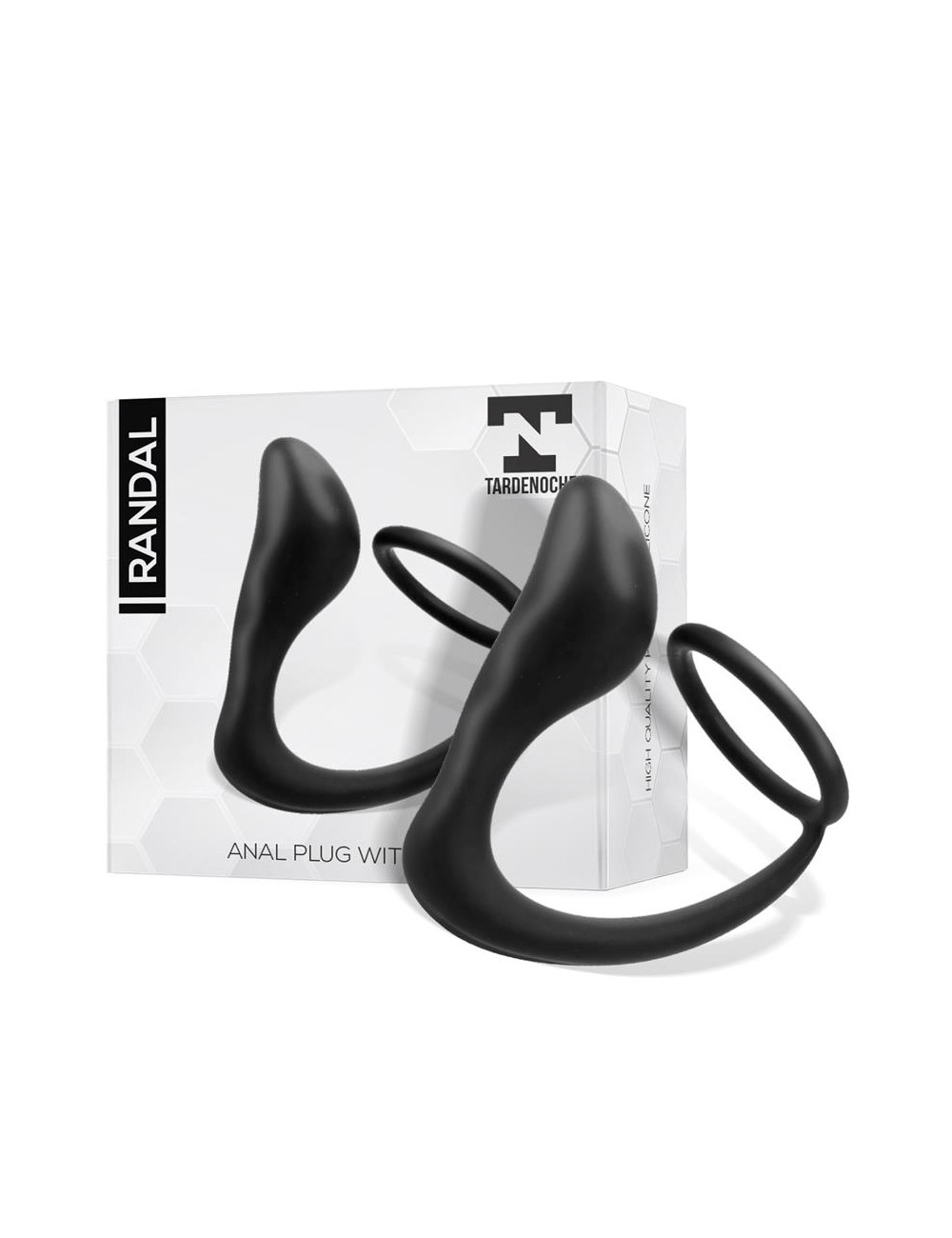 Randal Plug Anal con Anillo para el Pene Silicona Negro
