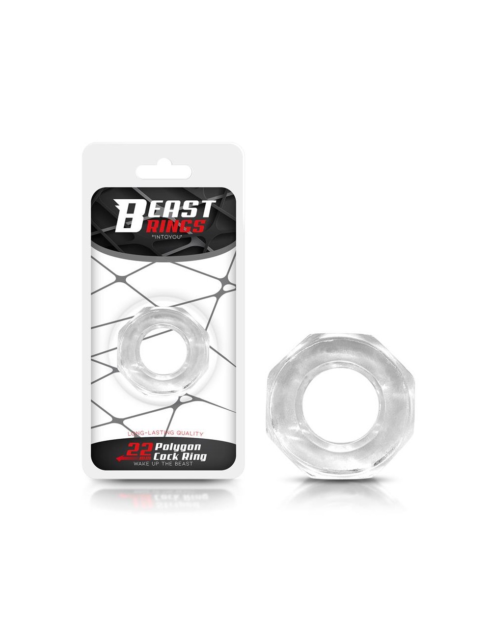 Anillo para el Pene Super Flexible Poligonal 22 cm Transparente
