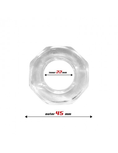 Anillo para el Pene Super Flexible Poligonal 22 cm Transparente
