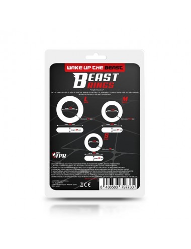 Set 3 Anillos para el Pene Flexibles Negros
