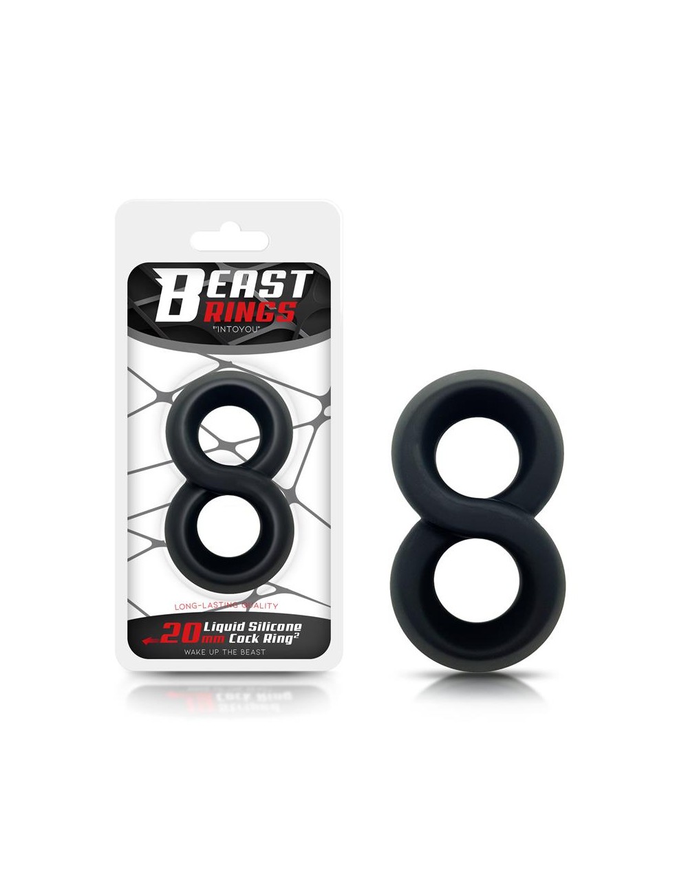 Anillo Doble para el Pene 100 Silicona Liquida 2 cm Negro