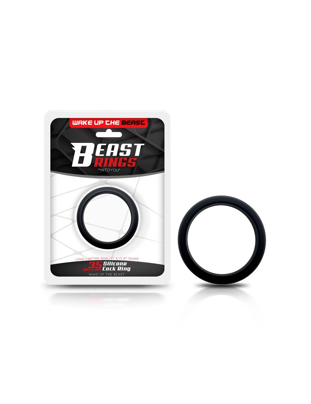 Anillo para el Pene Forma Plana Silicona Solida 35 cm Negro