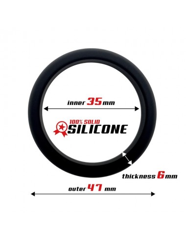 Anillo para el Pene Forma Plana Silicona Solida 35 cm Negro