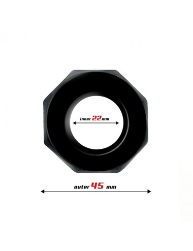 Anillo para el Pene Poligonal Super Flexible 22 cm Negro