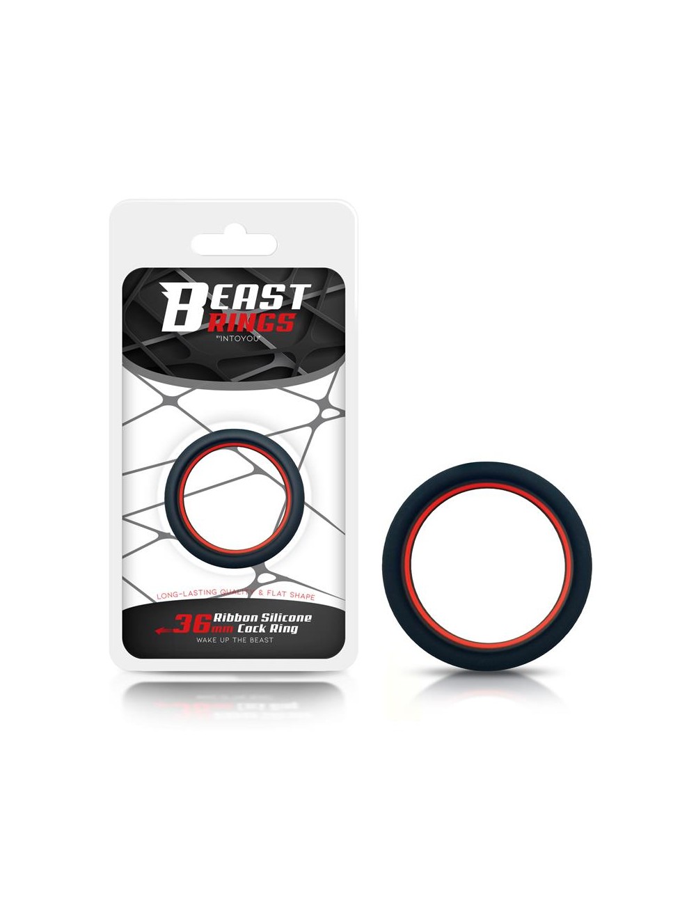 Anillo para el Pene 100 Silicona Solida 36 cm Rojo y Negro