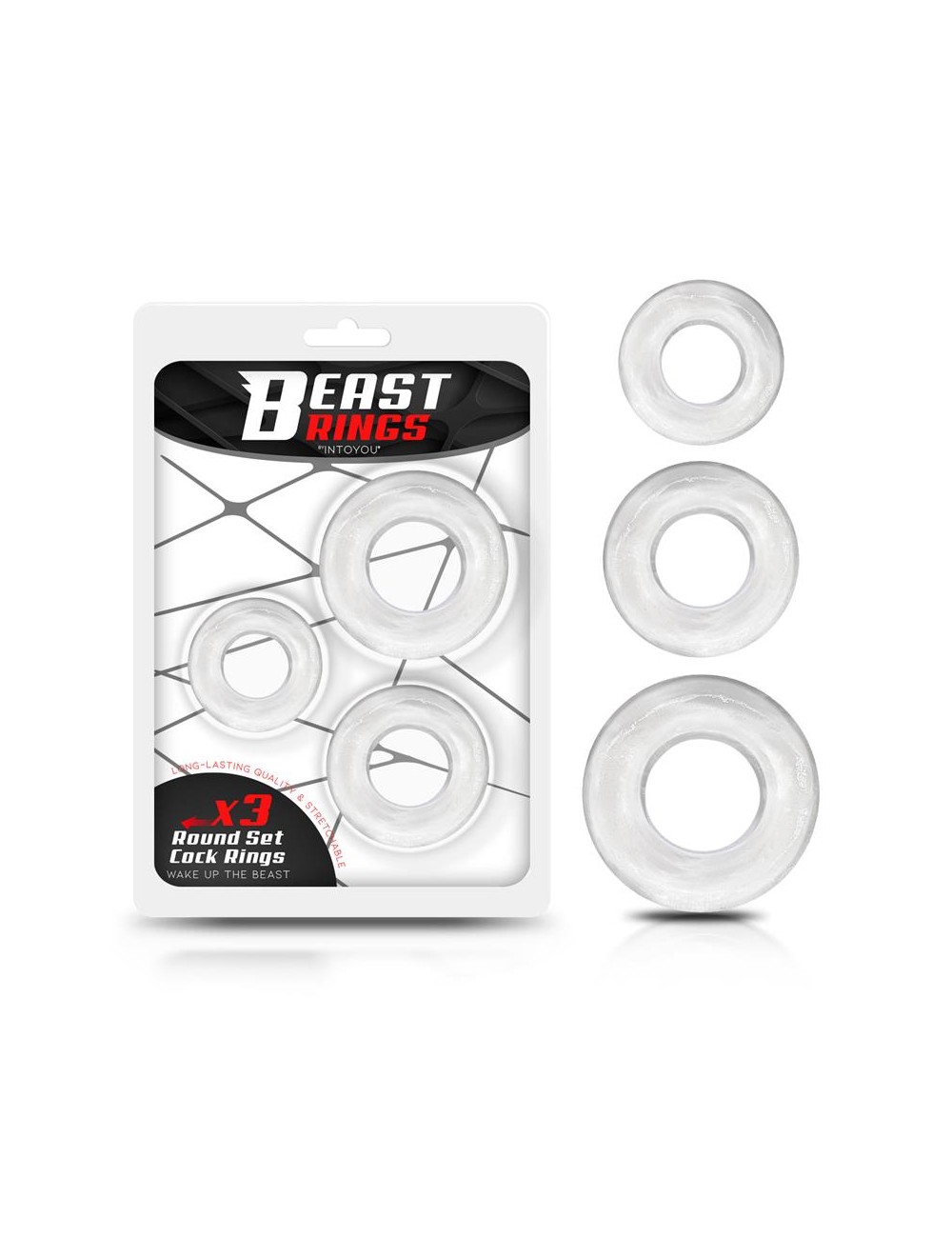 Set 3 Anillo para el Pene Flexible Transparentes