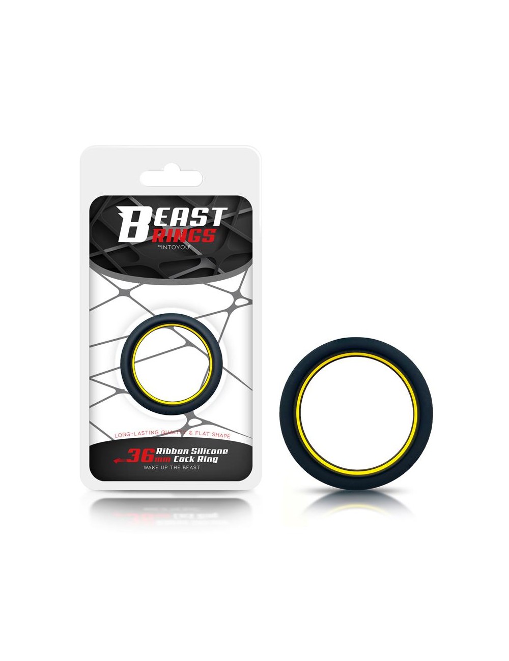 Anillo para el Pene 100 Silicona Solida 36 cm Amarillo y Negro