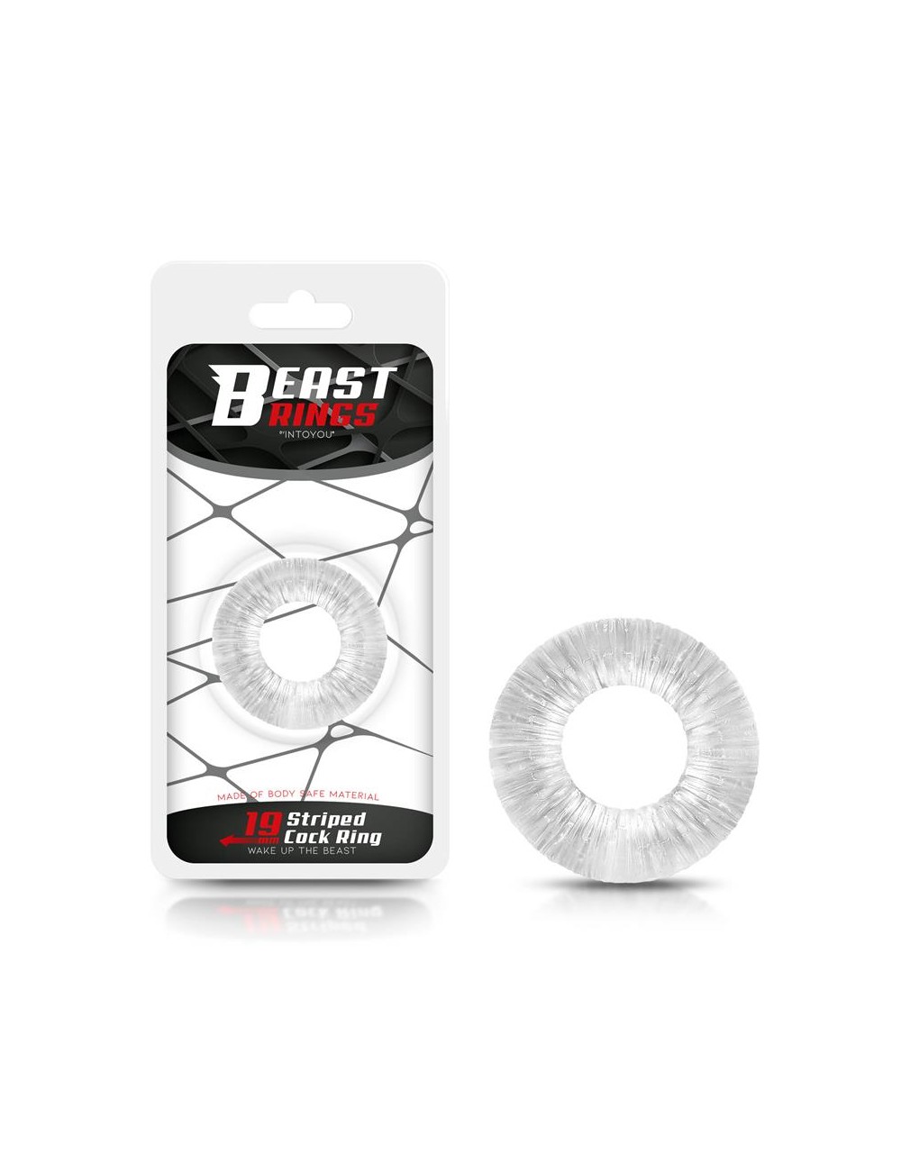 Anillo para el Pene Striped Super Flexible 19 cm Transparente