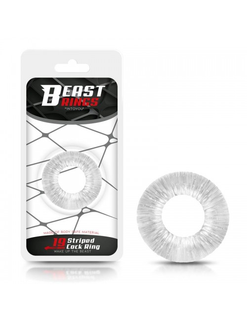 Anillo para el Pene Striped Super Flexible 19 cm Transparente