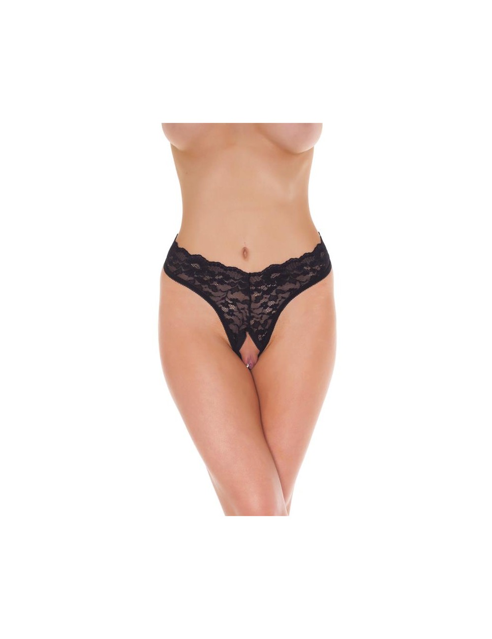 Tanga Abierto Negro Talla unica