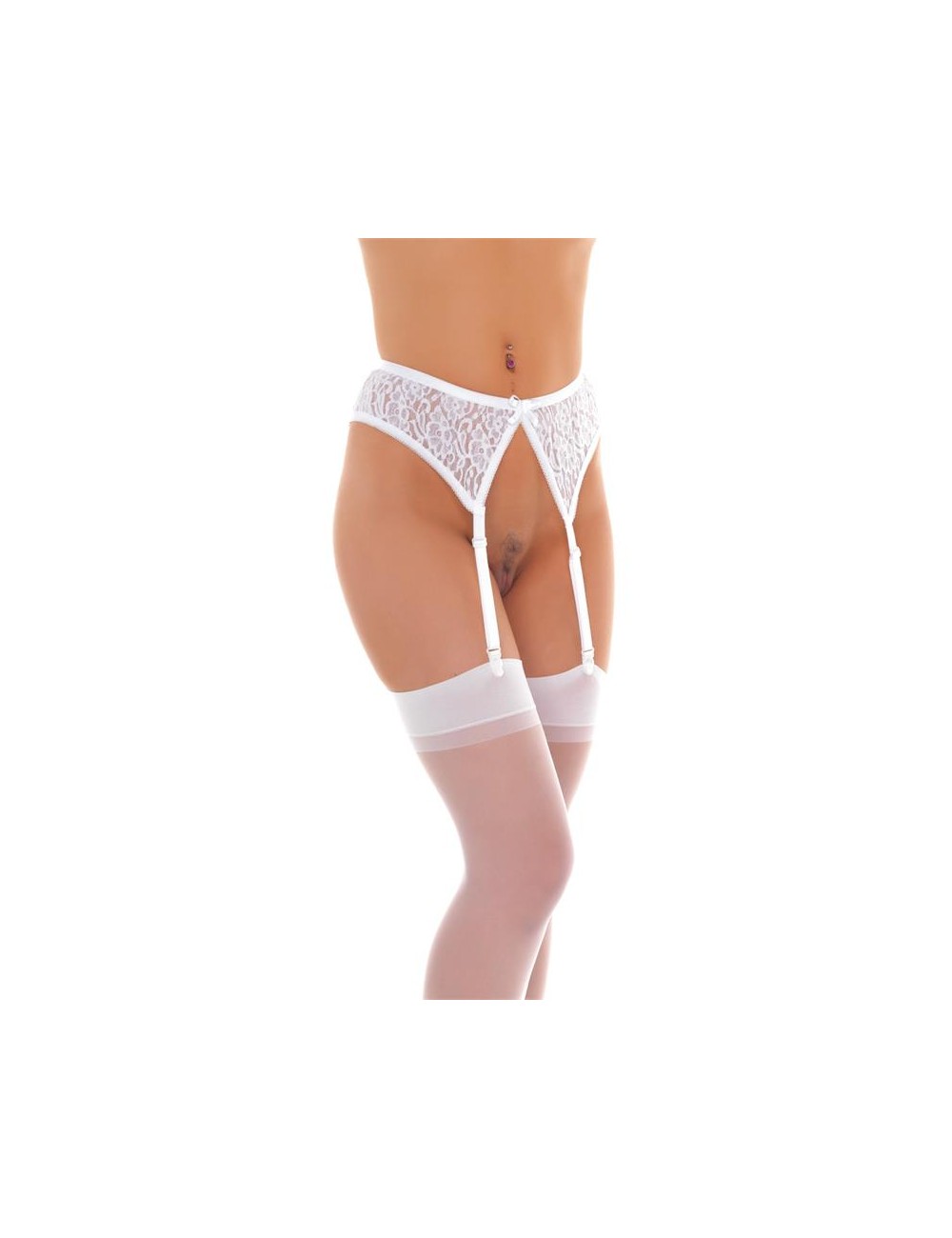 Liguero con Medias Blanco Talla unica